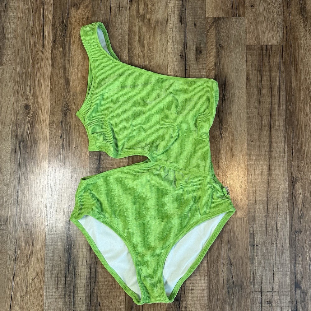 Michael Kors Vibrant Green One Shoulder One-Piece Women’s Swimsuit Size 12