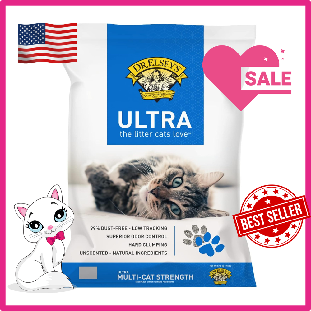 Dr. Elsey's Ultra Unscented Clumping Clay Cat Litter 18 lb Bag
