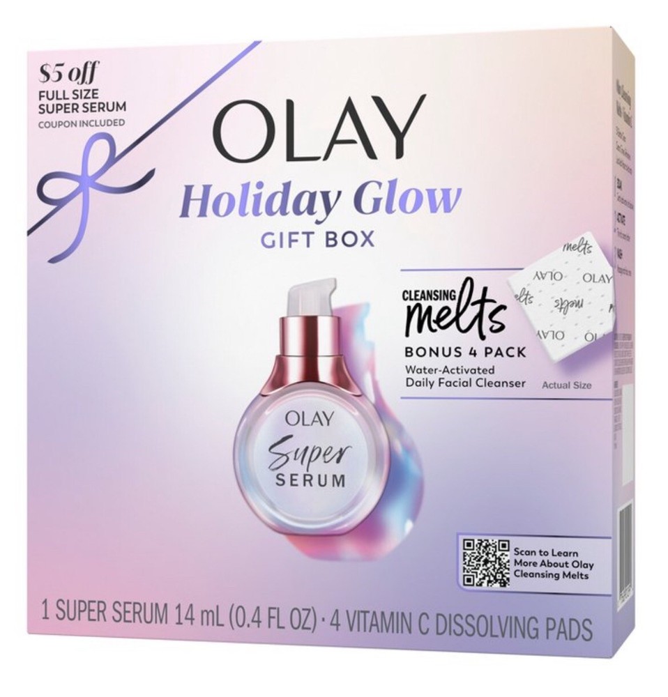 Olay Glow Kit Super Serum + Vitamin C Cleansing Melts Skincare Gift Set