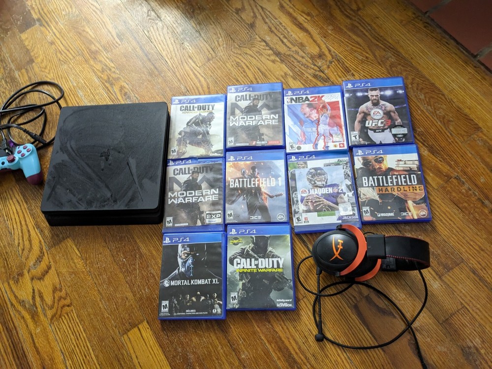 PS4 Bundle with 10 Games, Controller & Headset – Great Working Condition
