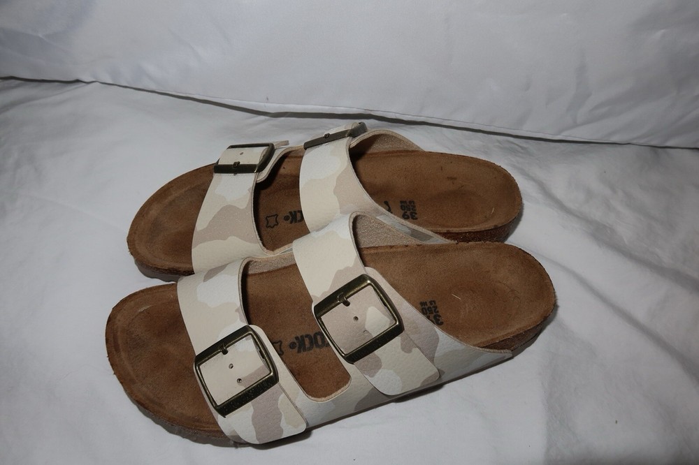 White Camo birkenstock women's sandals size 8 - 39