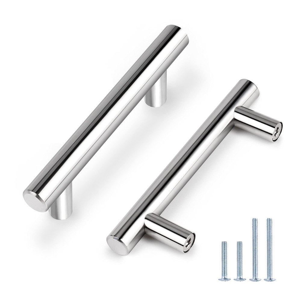 (15 Pack Cabinet Handles 3 Inch Polished Chrome Cabinet Pulls 5 Inch Length D...