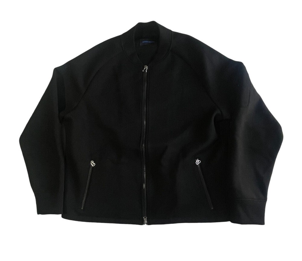 Patrick Assaraf Men's XL Black Full-Zip Bomber Jacket with Pockets