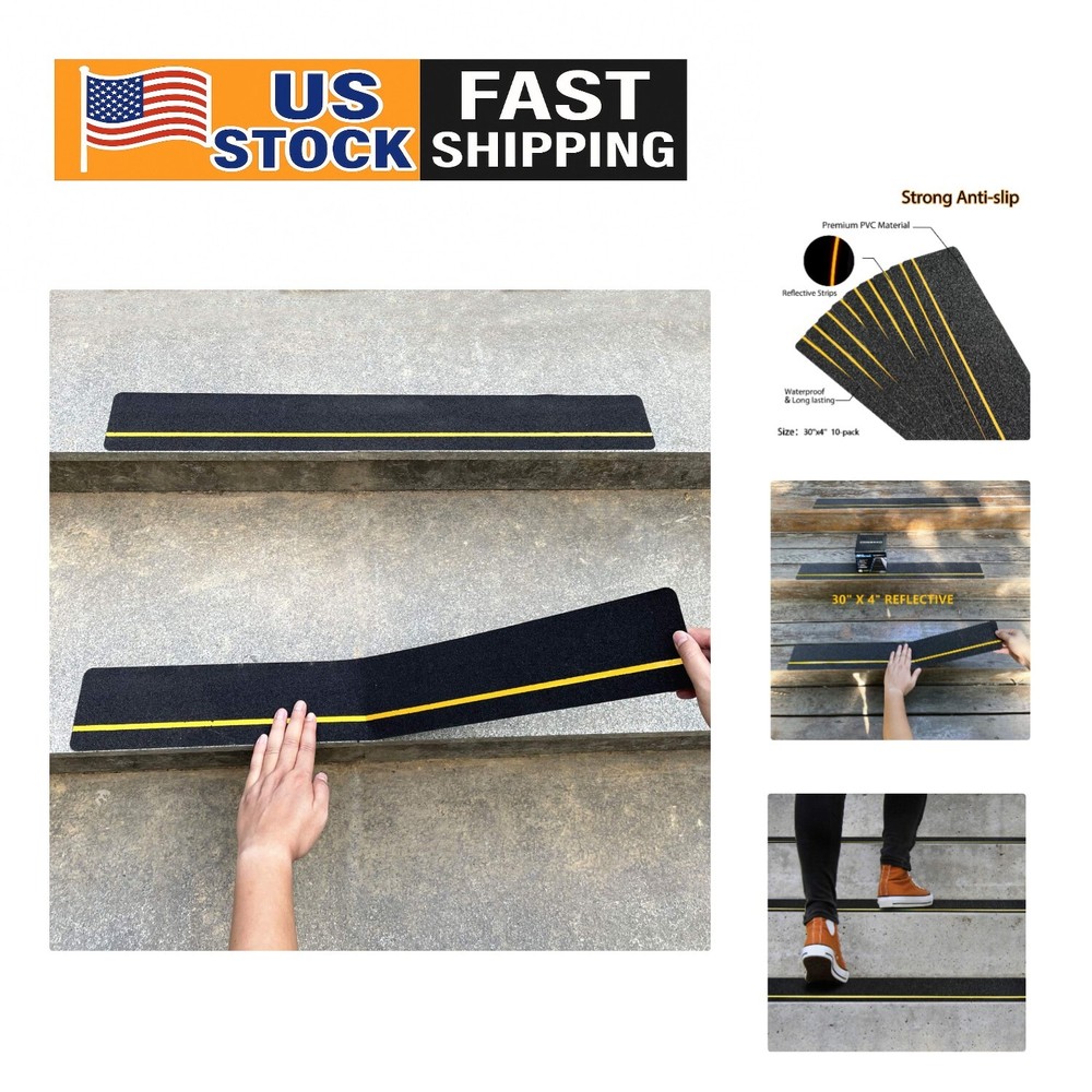 Durable 10-Pack Anti-Slip Stair Treads - 4