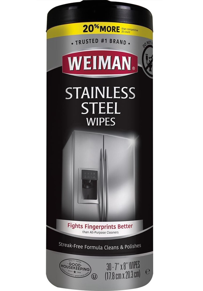 Stainless Steel Wipes - 30 Count (Pack of 1) | Weiman Products