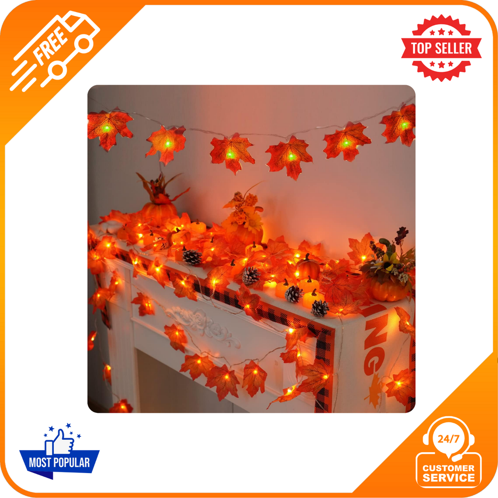 2 PCS Thanksgiving Decorations for Home, Thanksgiving Lights Battery Operated