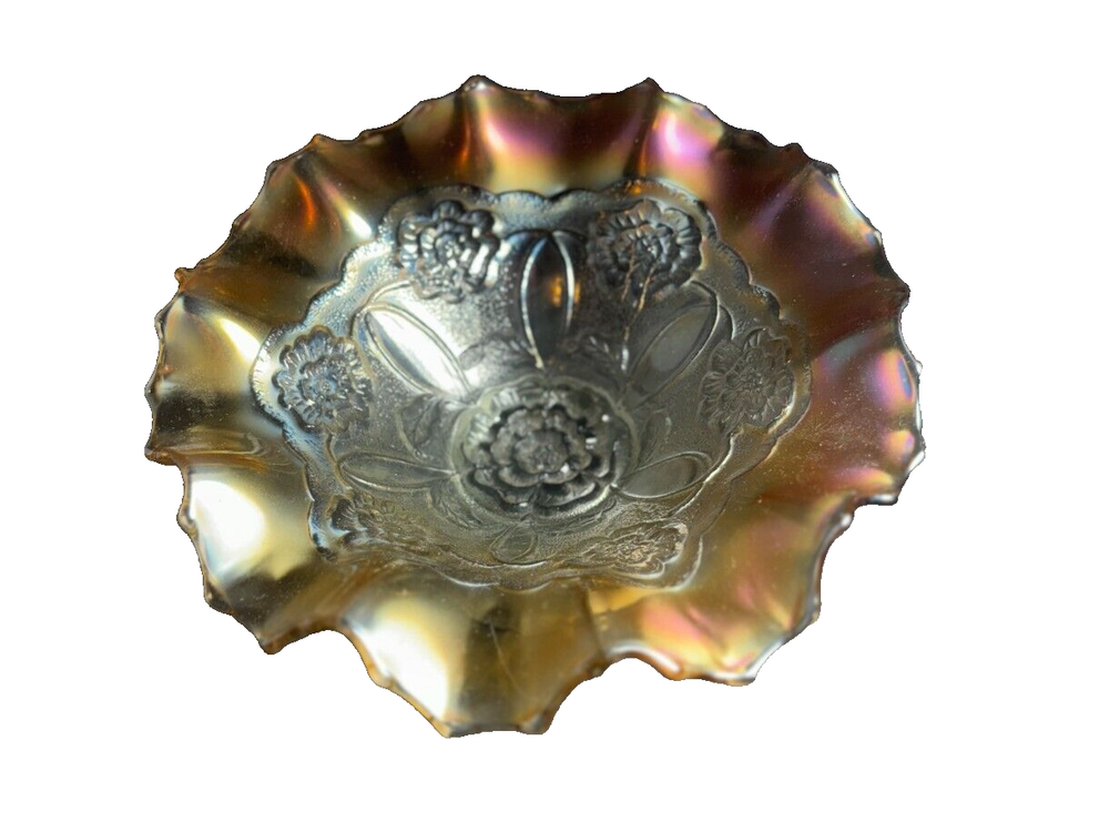 Antique Peach/Marigold Dugan double rose 8