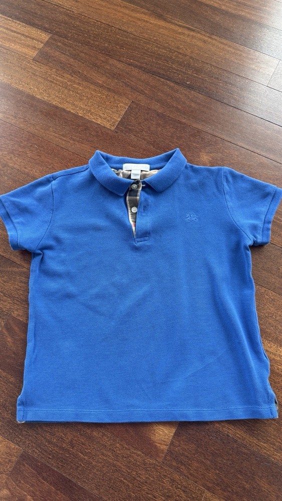 Burberry Boys Blue Short Sleeve Polo Shirt, Size 8