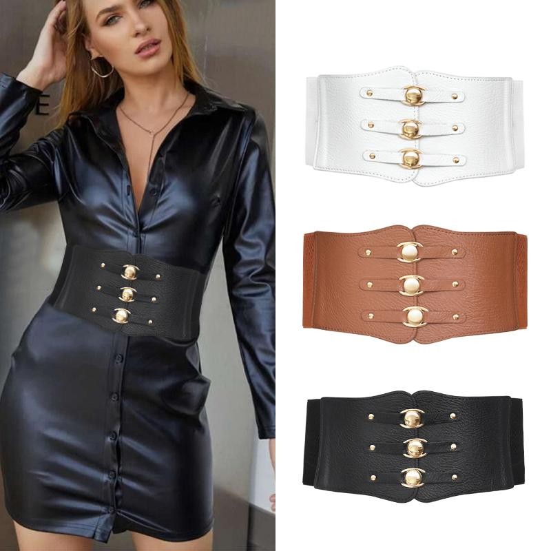 Wide Elastic Corset Belt for Women Stretch Waistband Cinch Dress Plus Size Fit