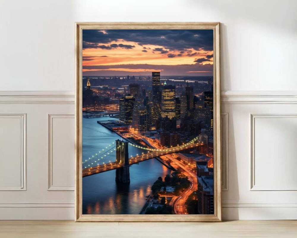 NYC Empire State Poster - New York Travel Wall Art Print