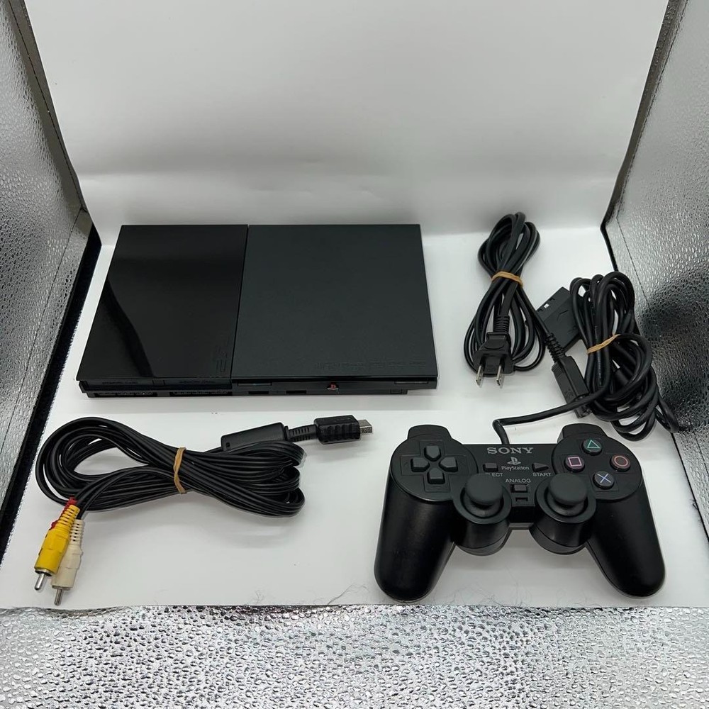 Sony PS2 Slim SCPH-90000 Black Console System Tested Working