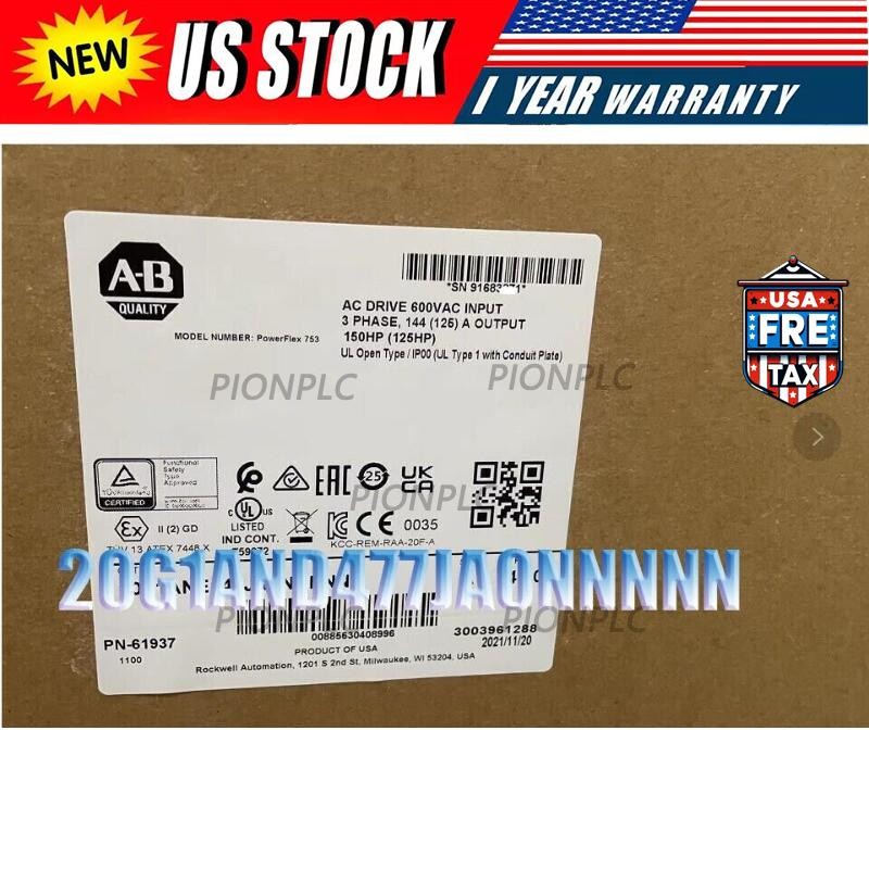 Allen-Bradley 20G1AND477JA0NNNNN PowerFlex Air Cooled 755 AC Drive US Free Tax