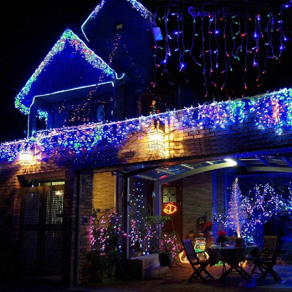 11ft 96 LED Multi Color Linkable Fairy Curtain String Light with 8 Modes Func...