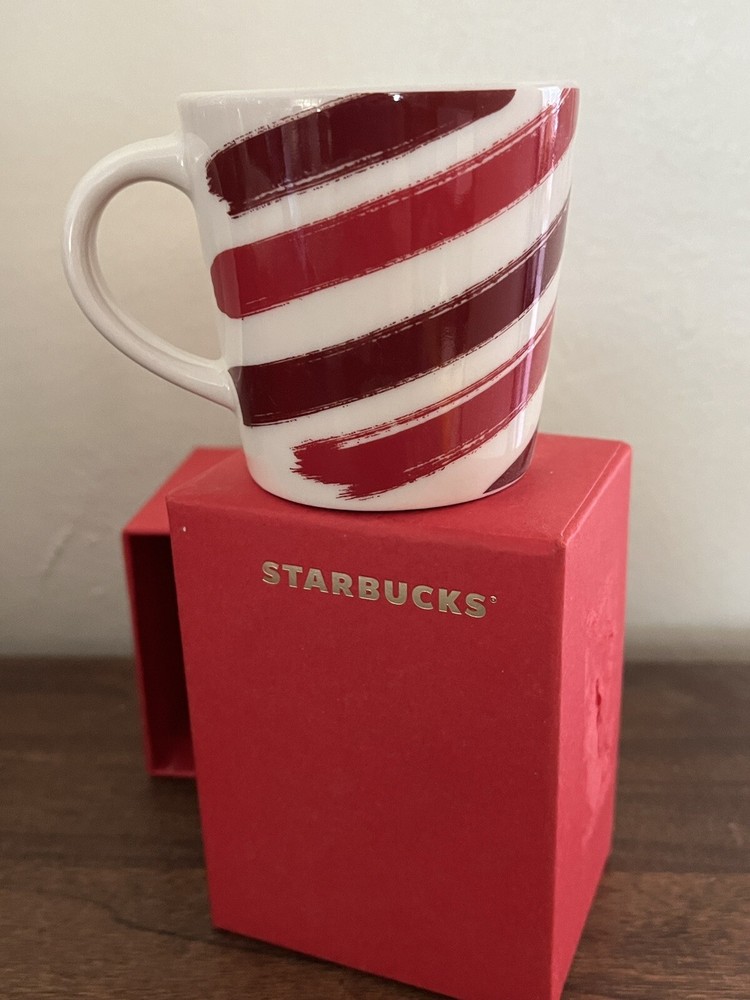 Mini Starbucks 2014 Holiday Candy Cane Espresso Mug 3 oz Christmas Demitasse