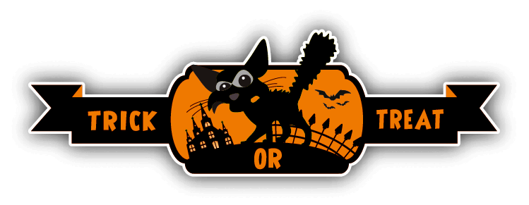Trick Or Treat Cat Slogan Halloween Car Bumper Sticker Decal