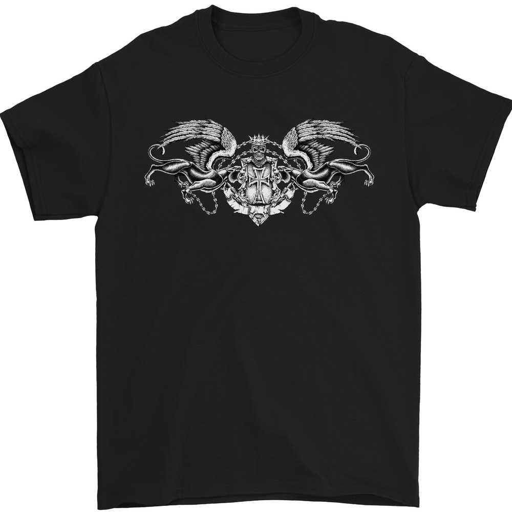 St Georges Day Roman Skull Wings Panther Mens T-Shirt 100% Cotton