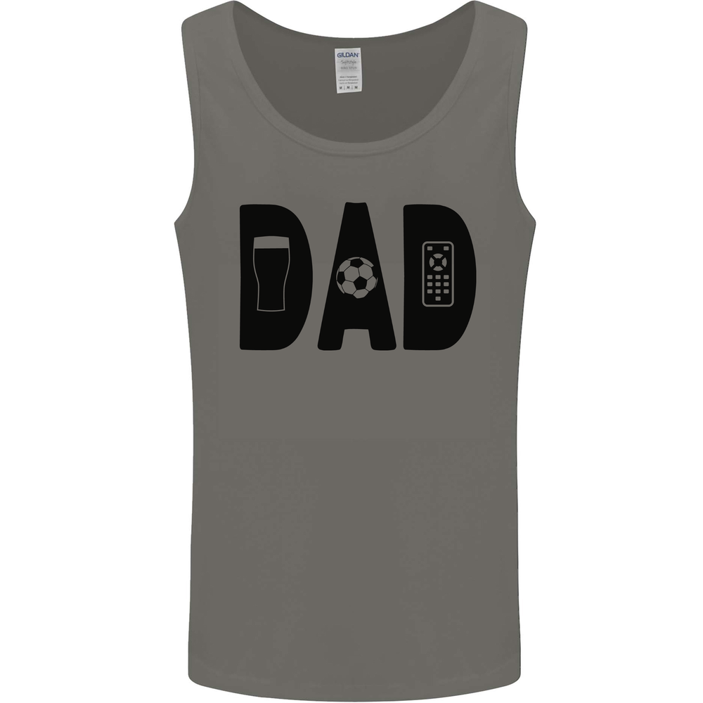 Dad Football TV Beer Funny Fathers Day Mens Vest Tank Top