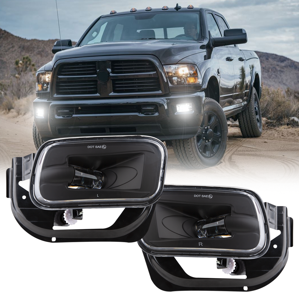 2pcs LED Fog Light w/ Bracket For 2009-12 Dodge Ram 1500 2010-18 Ram 2500 3500