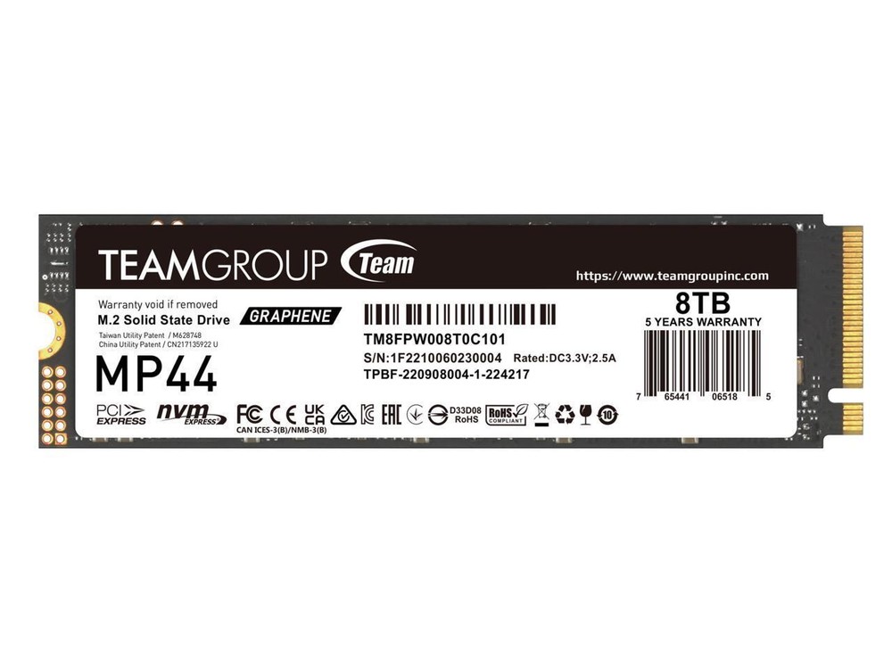 Team Group MP44 M.2 2280 8TB PCIe 4.0 x4 with NVMe Laptop & Desktop & NUC & NAS
