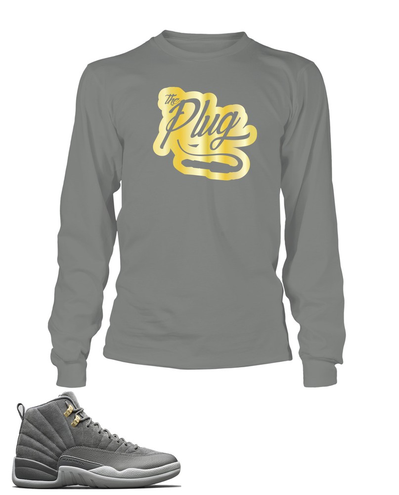 Cool Grey J12 Graphic Sneaker Tee for Men Big Tall Fit