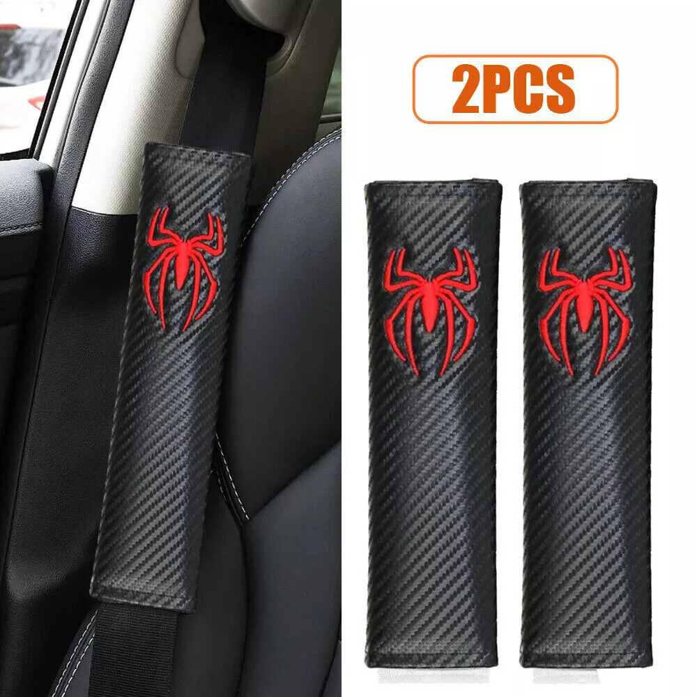 2PCS Spider Car Seat Belt Cover Strap Shoulder Comfort Cushion Pad Accessories