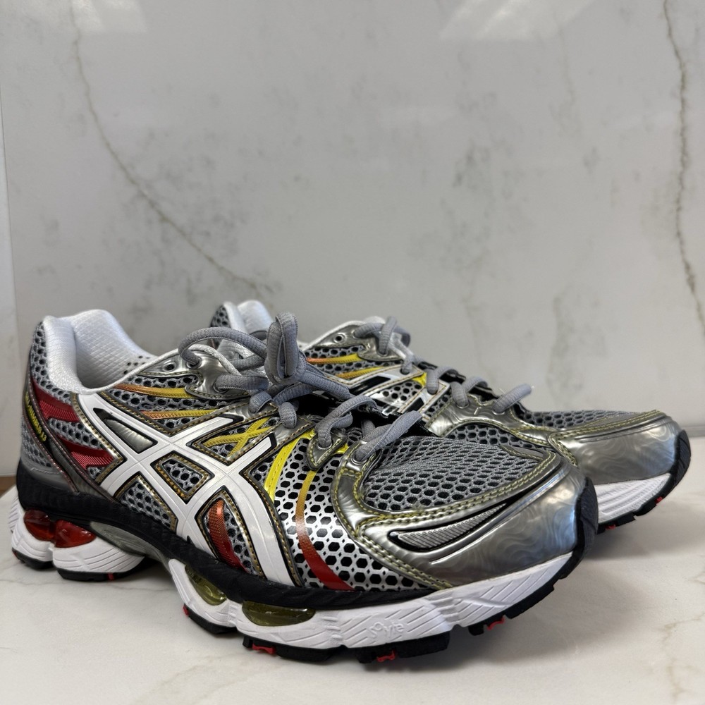 Asics Mens Gel Nimbus 13 Size 8 T142N-9301 Lightning/White/Fire