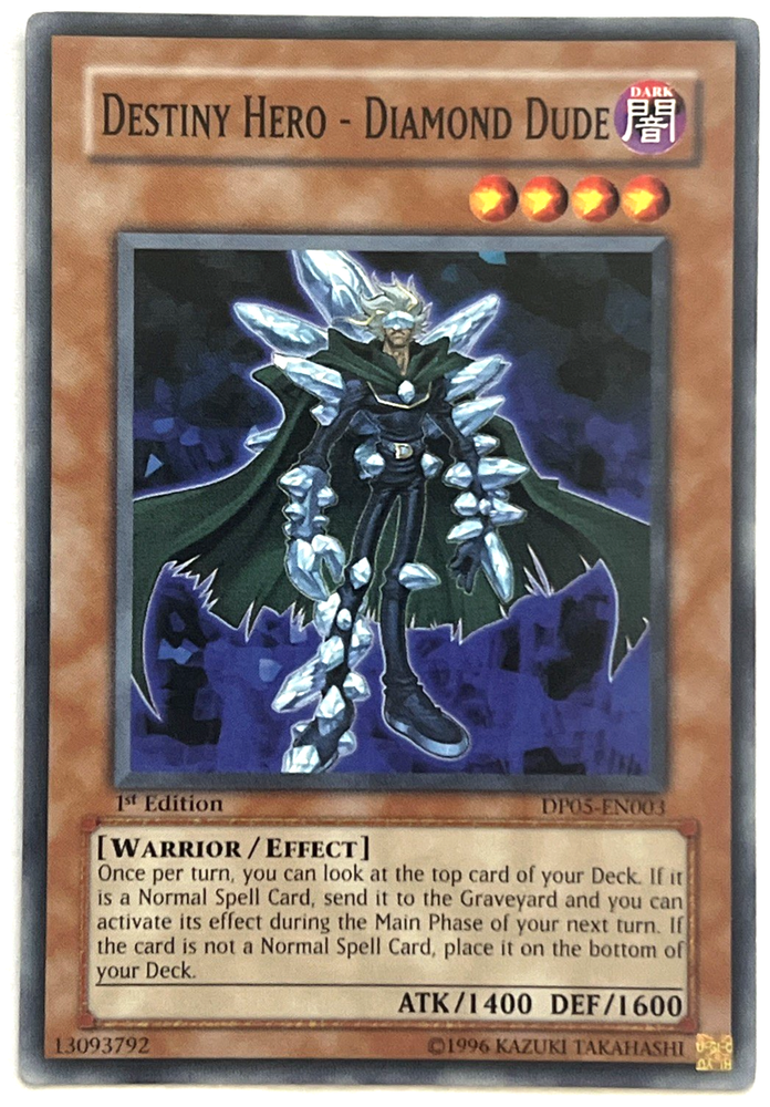 Destiny Hero Diamond Dude DP05-EN003 1st Edition Aster Phoenix Yugioh Card