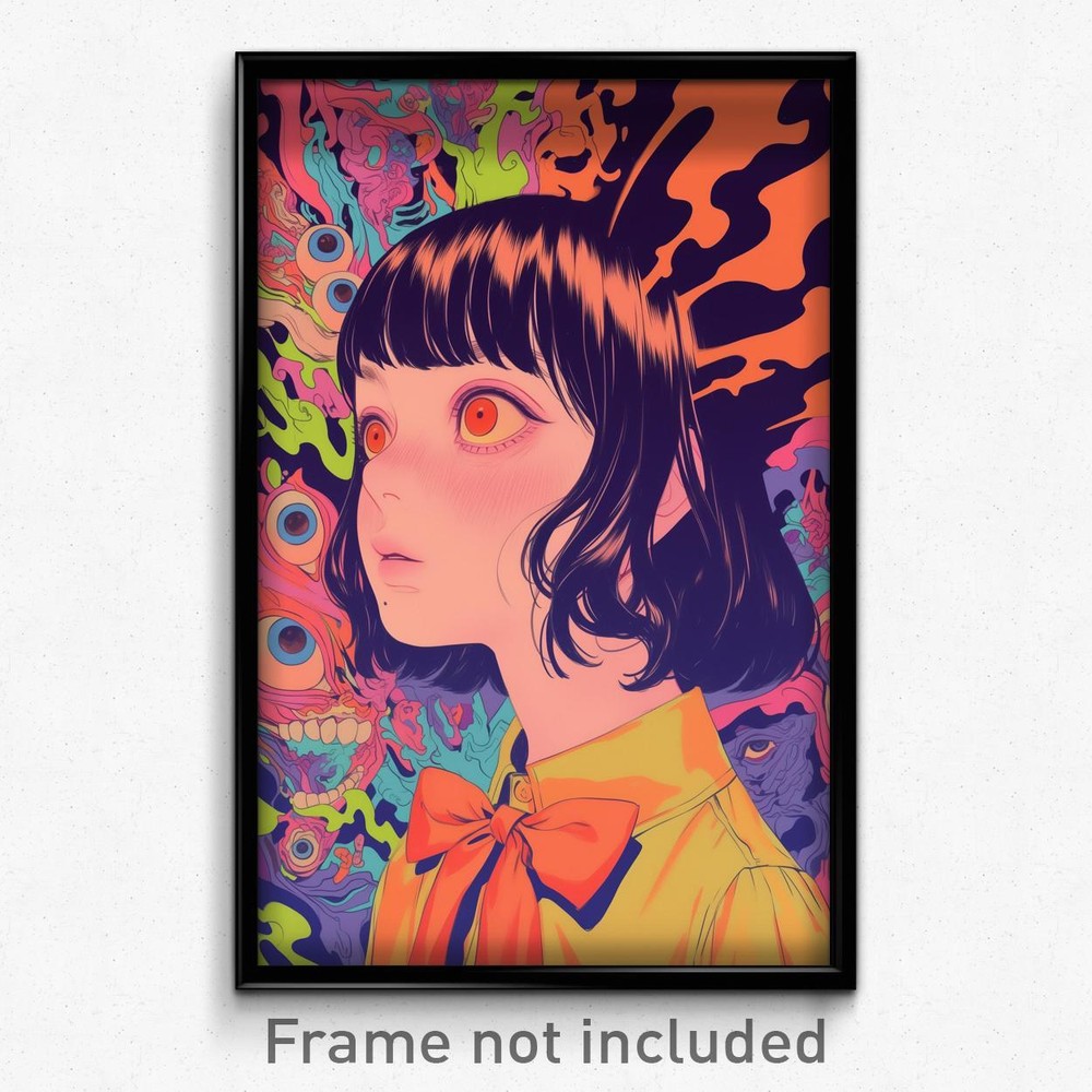 Thai Film Poster - Aggressive Girl with Orange Bowtie Art Print