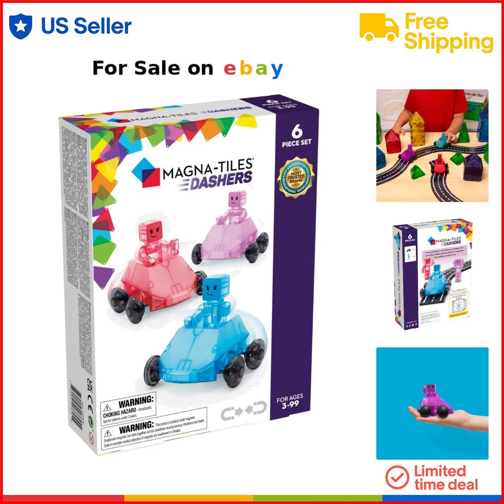 6-Piece Magnetic STEM Building Set for Kids - Creative Vehicles & Figures Toy