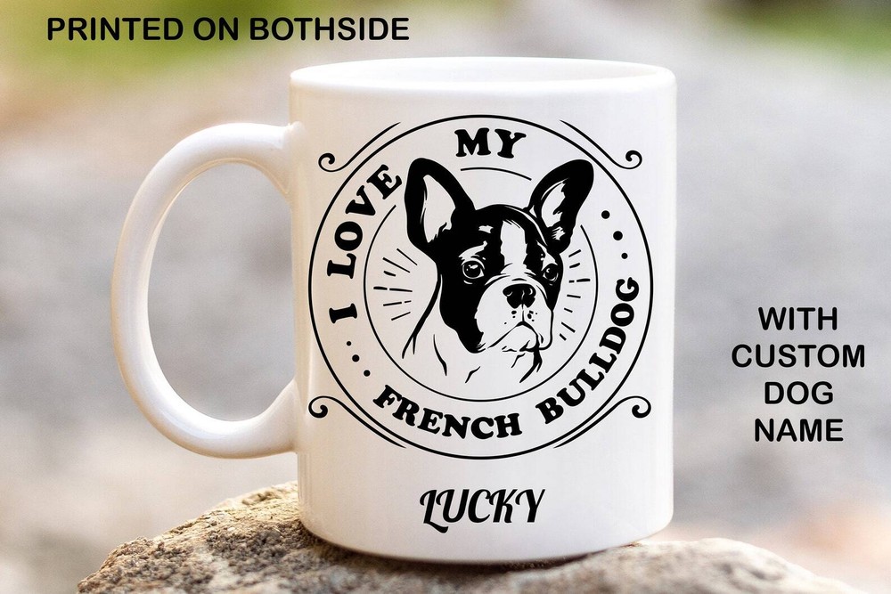 French Bulldog Personalised Dog Mug Image Printed Coffee Mug Custom Coffee Mugs