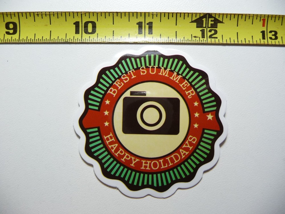 Happy Summer Holidays Camera Sticker Decal for Travel Vacation
