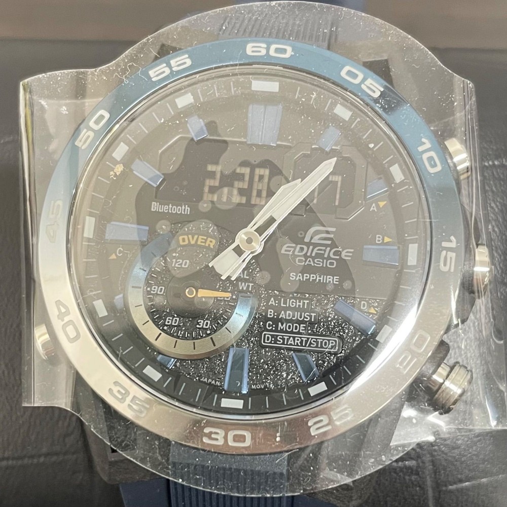 Casio Edifice ECB-40 Bluetooth Solar Analog-Digital Watch Navy Quartz
