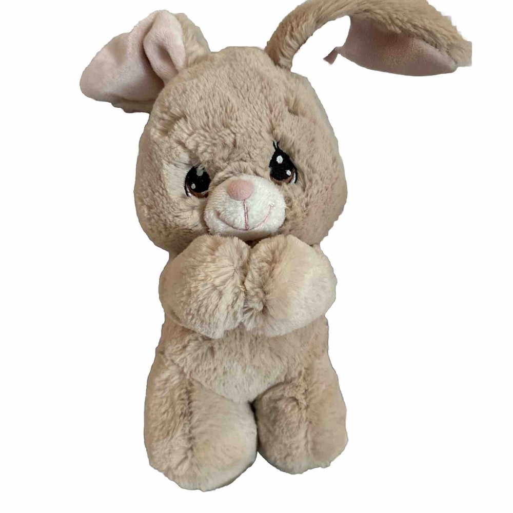 Praying Bunny Rabbit Plush Stuffed Animal Tan Works Says Now I Lay Me