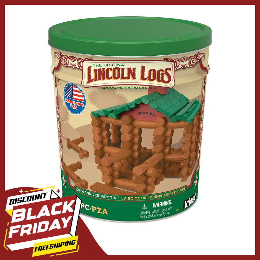 [ FLASH SALE] - Lincoln Logs 100th Anniversary 111-Piece Collectible Tin-image
