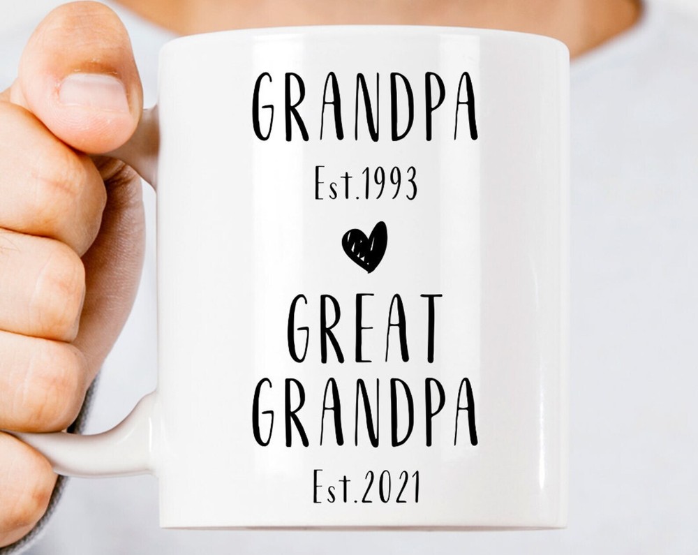 Great Grandpa Wall Art Pregnancy Announcement Mug Great Grandpa Est Custom