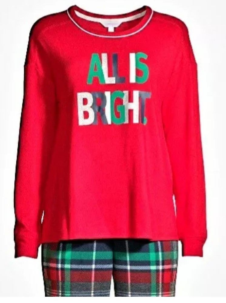 Cozy Secret Treasures Womens Holiday Pajama Top All Is Bright Size S 4-6
