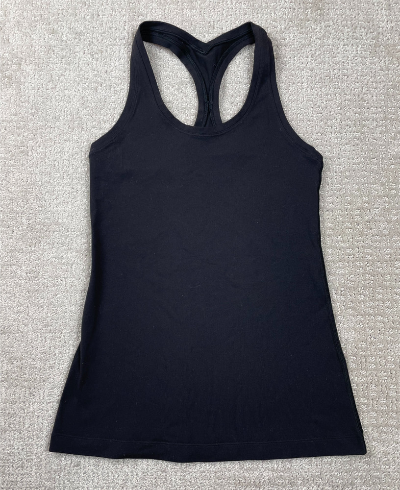 Lululemon Tank Top Womens 4 Black Cool Racerback Stretch Workout Running Gym