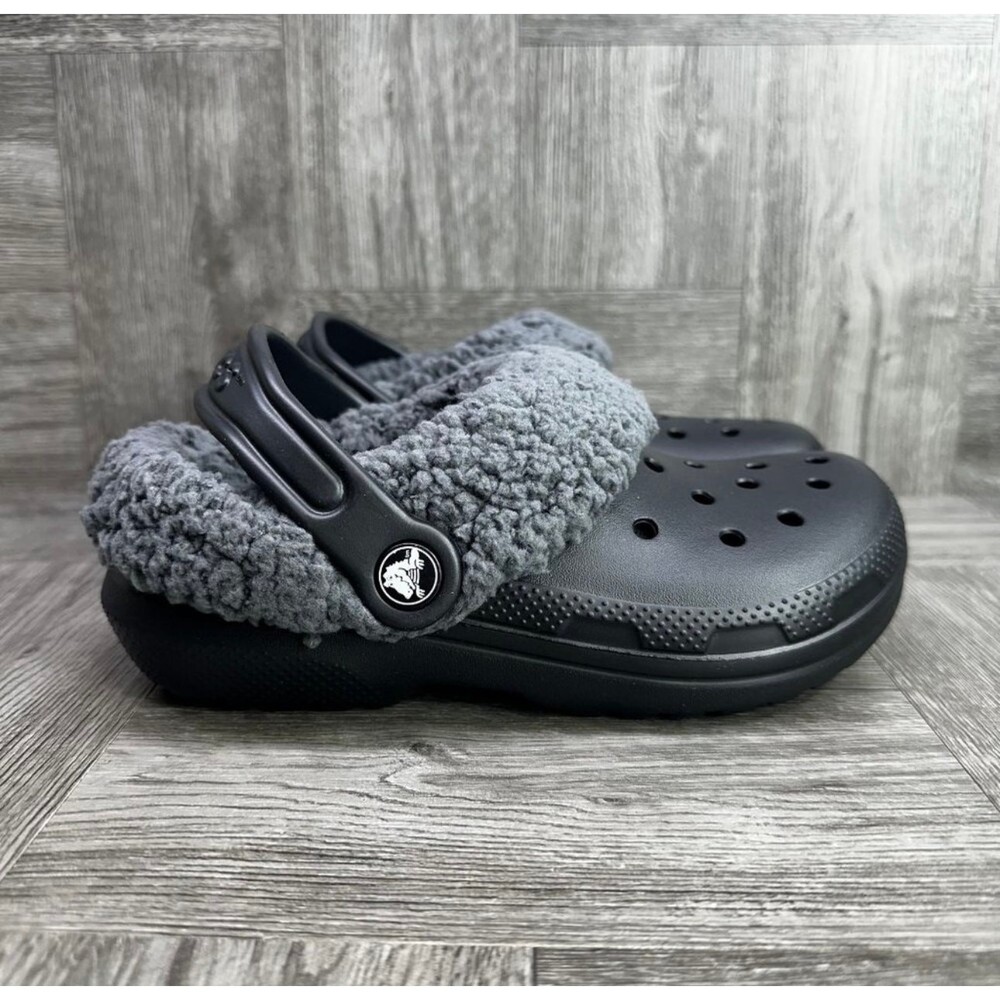 CRCOS Classic Blitzen IV Clog Kids size 3 Black Lined Slingback Shoes