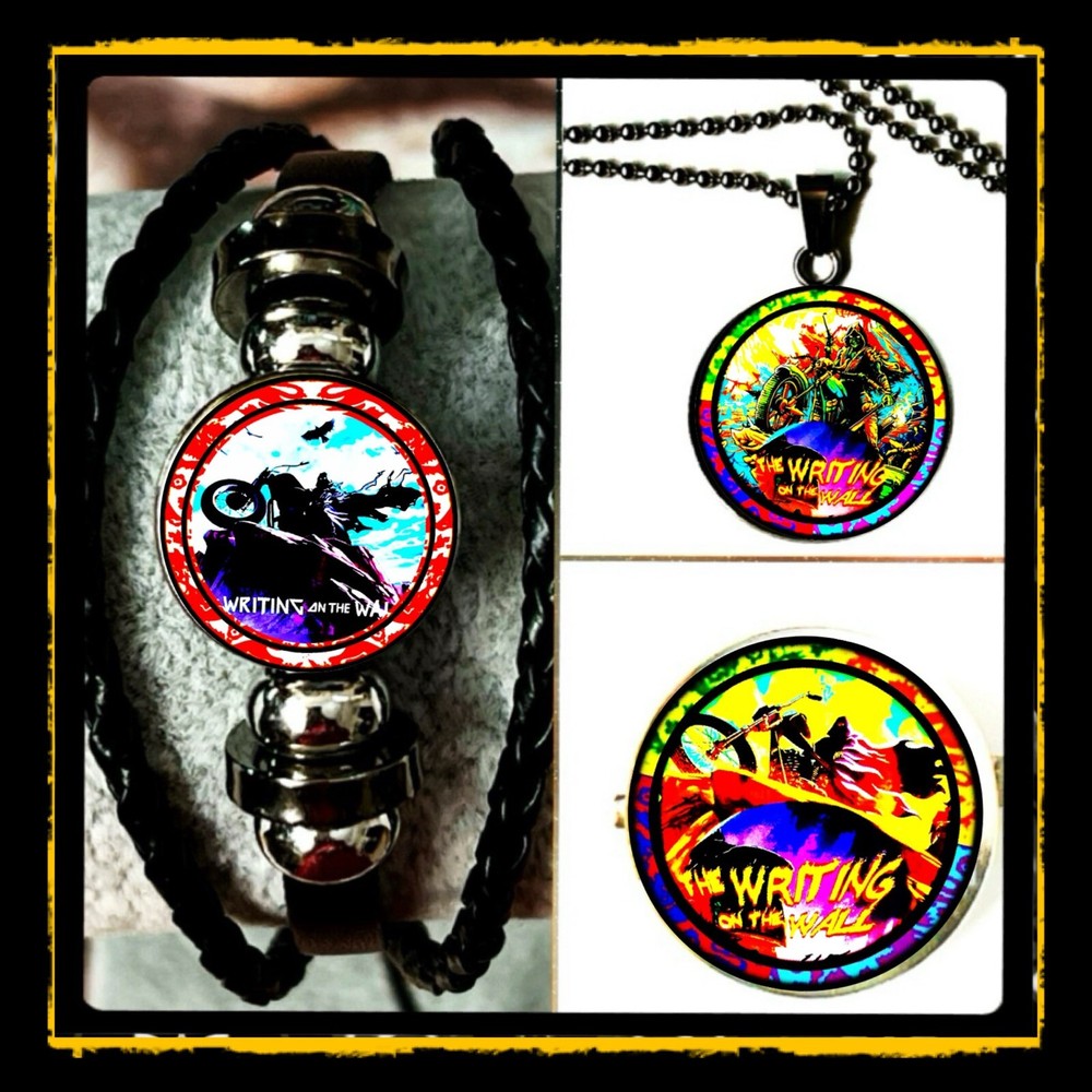 Iron Maiden The Writing on the Wall Bracelet Necklace Pin Set UK Inspired