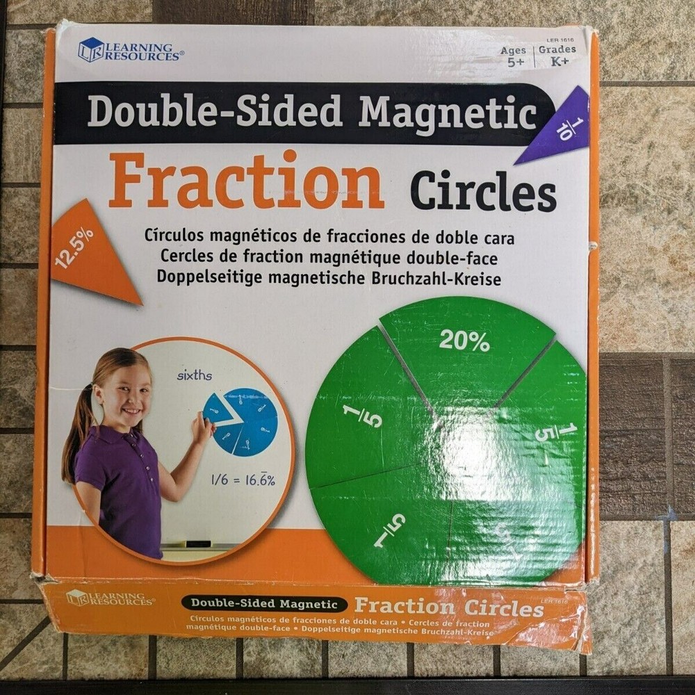 Double Sided Magnetic Fraction Circles and Tiles On Sale-image