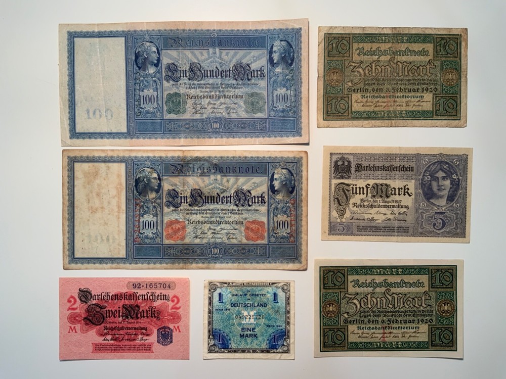 Vintage banknote lot from Germany.