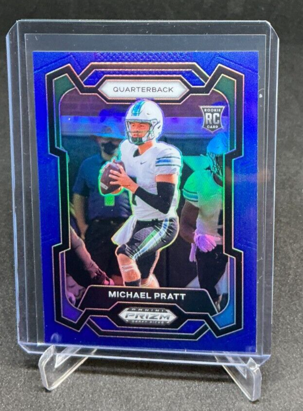 2024 Panini Prizm Draft Picks Michael Pratt Blue Prizm RC #144 143/199