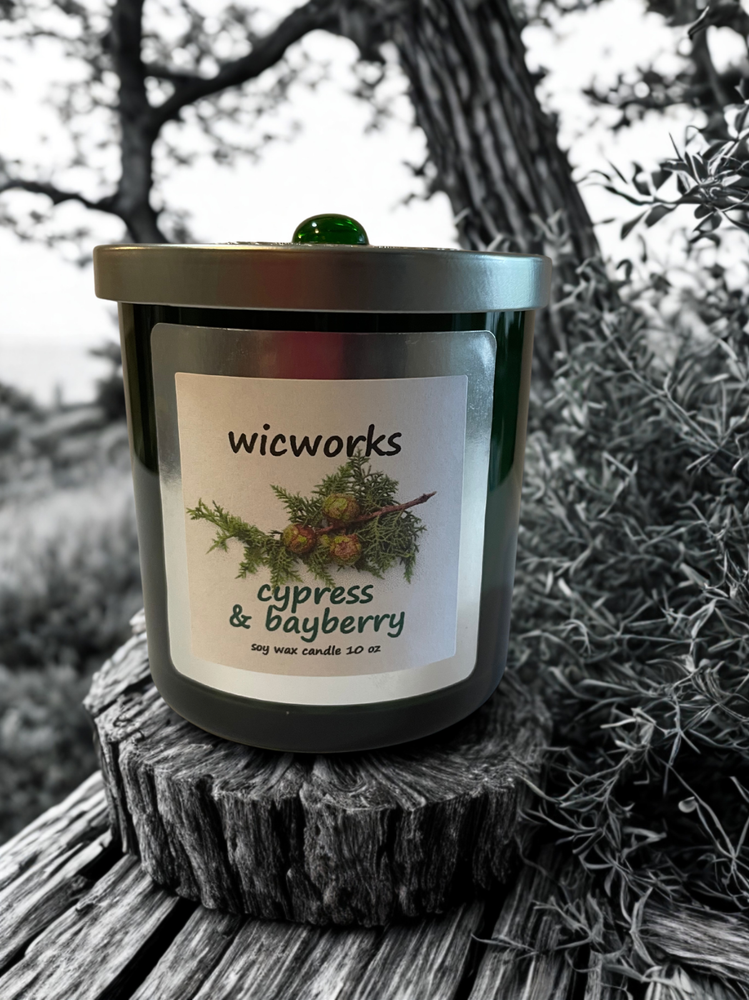 Cypress Bayberry Wood Wick Soy Candle 10 oz Natural Aroma