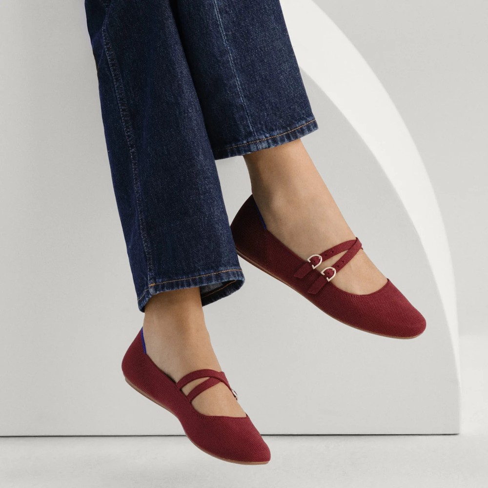 ROTHY'S The Double Buckle Mary Jane Cabernet Women's Shoes Size 6-11