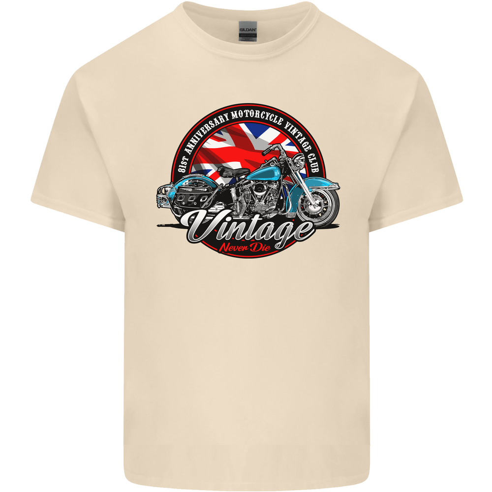 British Motorcycle Union Jack Flag Biker Chopper Mens Cotton T-Shirt Tee Top