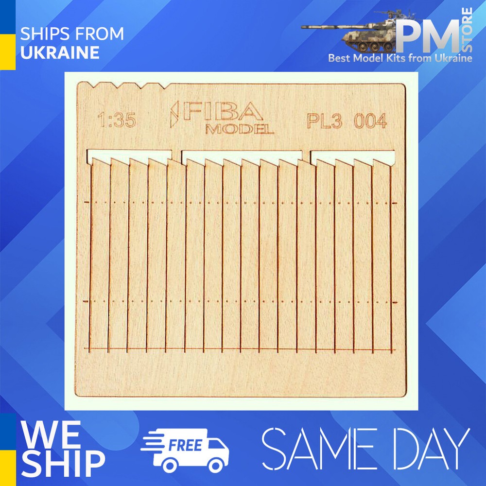 Model Scene PL3-004 1/35 Wooden fence Saw toothed privacy fence