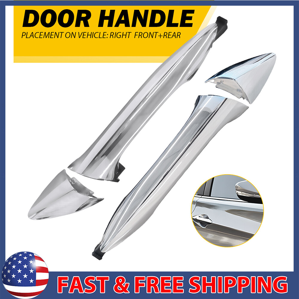 Door Handle For 2011-16 Elantra Hyundai Front Rear Right Chrome w/ Cover Plastic