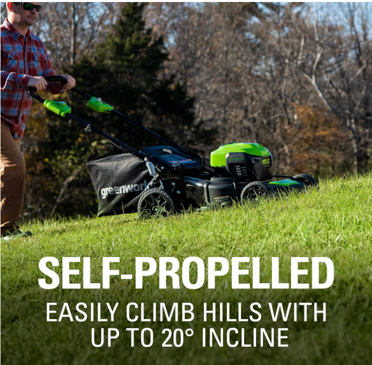 Greenworks 40V 21-Inch Brushless Self-Propelled Cordless Lawn Mower with 5.0Ah Battery