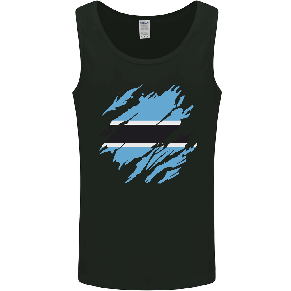 Torn Botswana Flag Batswana Day Football Mens Vest Tank Top