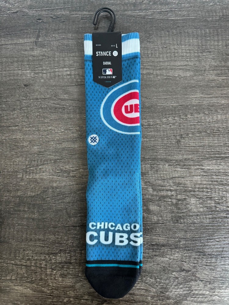 Stance x MLB Chicago Cubs BP Jersey CHC Crew Socks Men's LARGE Size 9-13 (NWT)